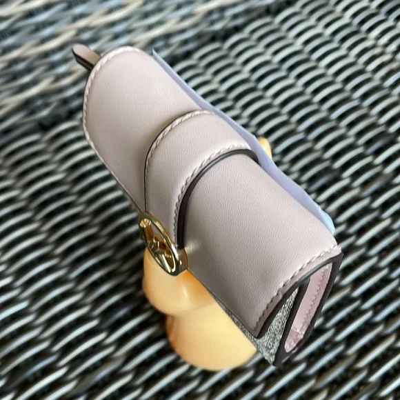 MICHAEL KORS CARMEN MEDIUM LOGO AND FAUX LEATHER WALLET POWDER BLUSH MULTI - Picture 4 of 16